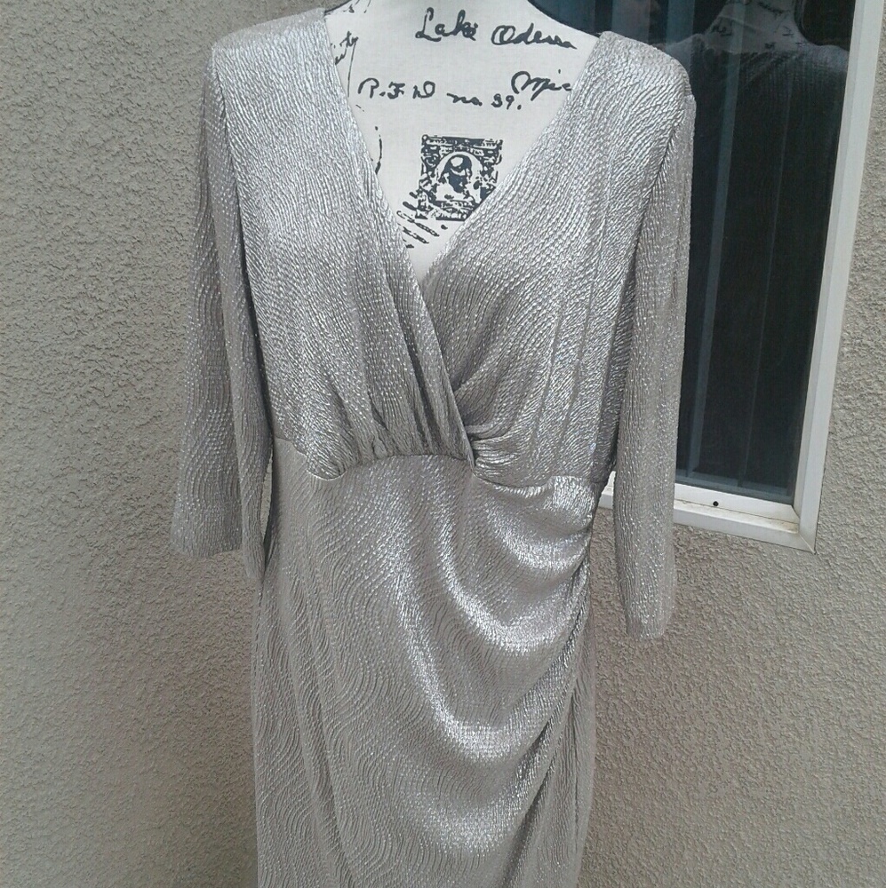Sale! Ralph Lauren cocktail white gold lurex dress